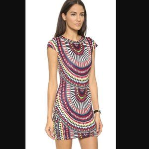 Mara Hoffman El Mundo Cap Sleeve Mini Dress Geo Printed Multicolor Size L